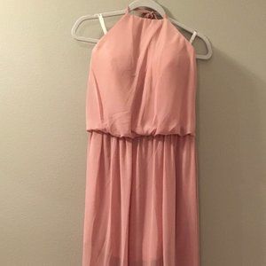 High Neck Chiffon Floor Length Gown